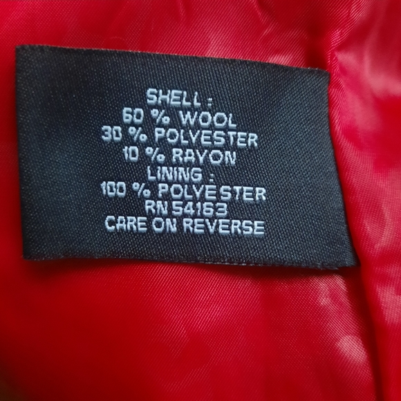 Guess Wool Blend Red Rouge Peacoat Fit & Flare Midi Swing Jacket  Lined Size XS - Picture 9 of 15